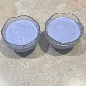 Elegant Lavender Glass Candle Set